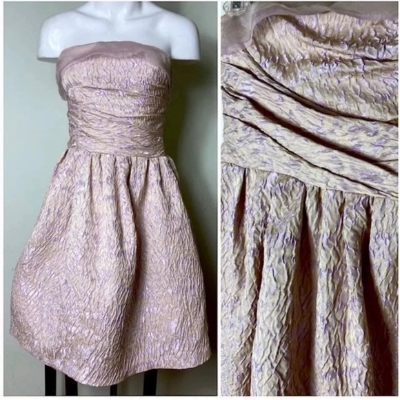 Vera Wang Dresses & Skirts - Vera Wang Lavender Fit & Flare Jacquard
Dress Pink